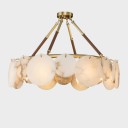 Loft Industry Modern - Leather&Marble Circle Chandelier